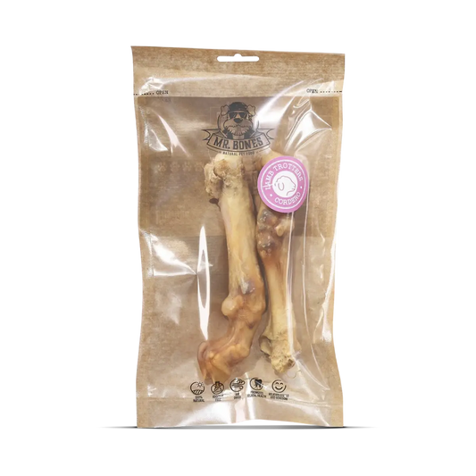 Two air-dried lamb trotters for dogs, high-hardness natural dental chew for medium and large breeds.