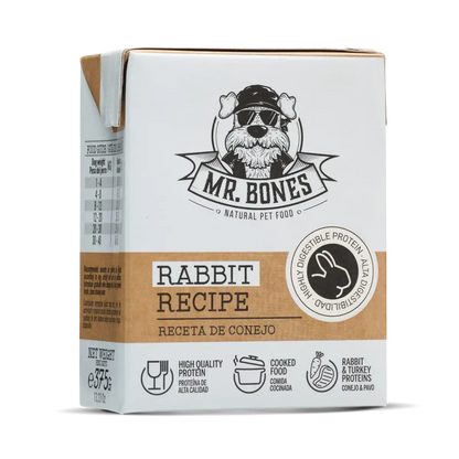 Tetra Brick of gently cooked multi-protein rabbit dog food, soft and highly palatable complete meal