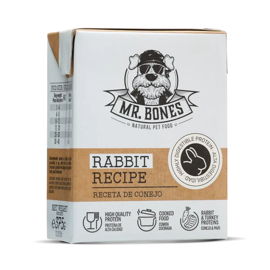 Tetra Brick of gently cooked multi-protein rabbit dog food, soft and highly palatable complete meal