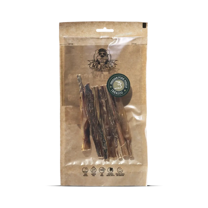 Bag of air-dried Iberian pork pizzle dog chews, natural dental treat for small and medium dogs