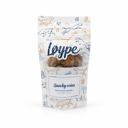 100% pure duck breast chip dog treats, Quacky Coins, low-fat and high-protein