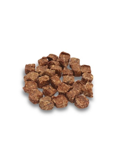 Salmon Nuggets air-dried fish treats for dogs, featuring natural salmon and cod ingredients in a kraft-style package.
