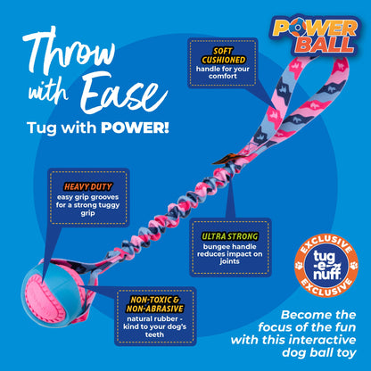 Tug-E-Nuff PowerBall Bungee Tug Dog Toy for fetch and tug play